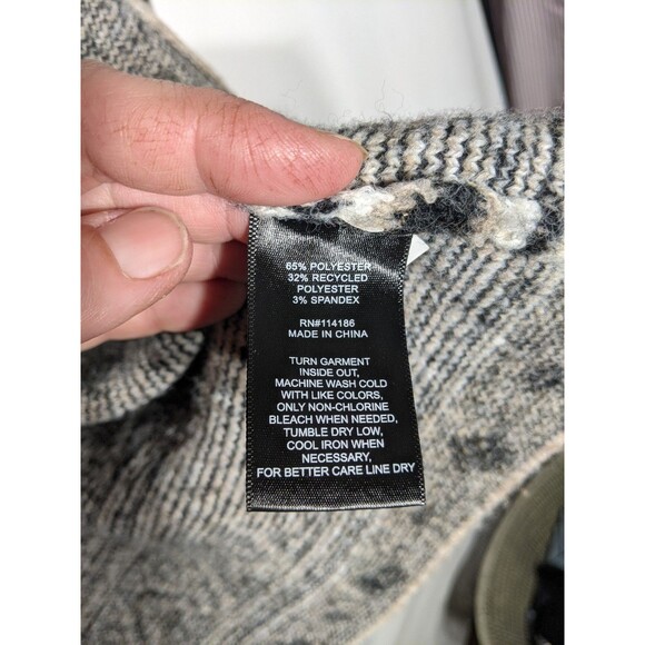 Frye Cardigan Long Sweater Womens Sz L Beige Black Aztec Southwestern Boho Cozy - Picture 8 of 9